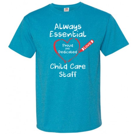 Crayon Heart Big White Font Child Care Staff Unisex T-Shirt