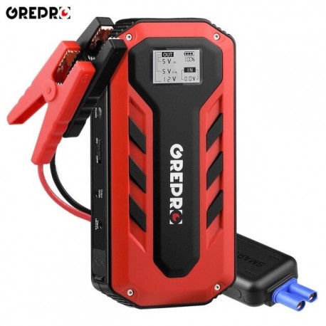 1000A Car Jump Starter 12V Vehicle Emergency Auto Booster Battery Power Bank Powerful LED Light
