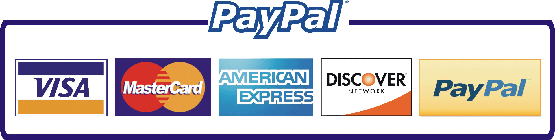 Paypal and credit cards accepted