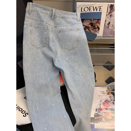 Wide Leg Pant Women Straight Leg Denim Casual High Street Jeans