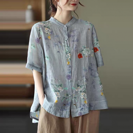 Women Cotton Linen Casual Shirts