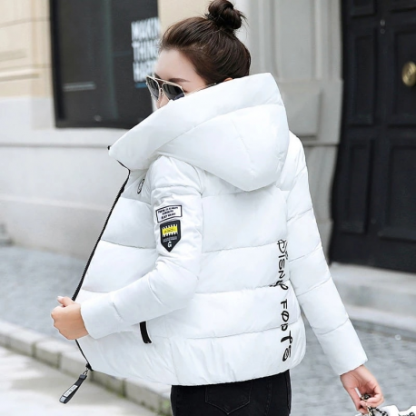 Hooded Thick  women Warm Short Jacket