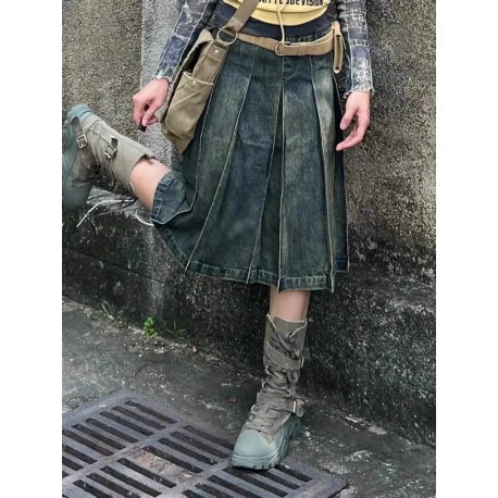 Mid-Calf Pleated A-Line Skirt: Comfort and Style