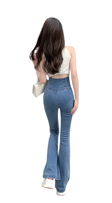 High waist hip lift elastic women jeans