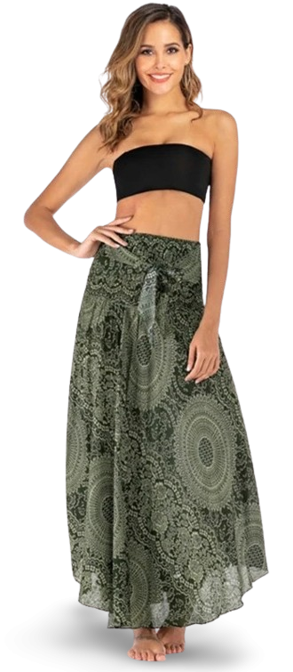 Women's 2 In1 High Waist Beach Long Skirt Casual Self-Tie Halter Strapless Dress