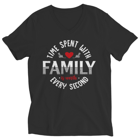 Ladies V-Neck T-Shirt | Colored | Time Spent With Family Is Worth Every Second