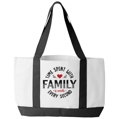 White Tote Bag | Time Spent With Family Is Worth Every Second