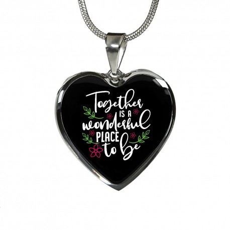 Stainless Steel Necklace With Heart Pendant | Together Is A Wonderful Place To Be