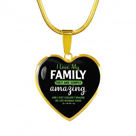 Gold Necklace With Heart Pendant | I Love My Family - They Are Simply Amazing, And I Couldnt Imagine My Life Without Them
