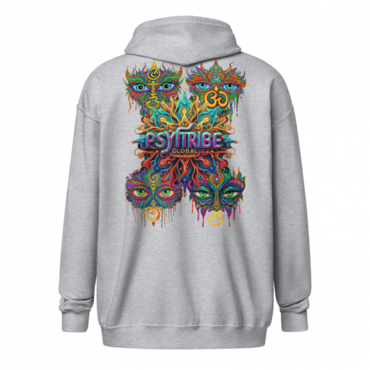 Faces of PsyTribe Global 2024 Unisex blend zip hoodie