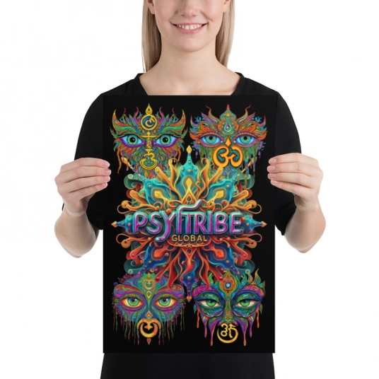 Faces of PsyTribe Global Poster 24″×36″, 20″×30″, 12″×18″
