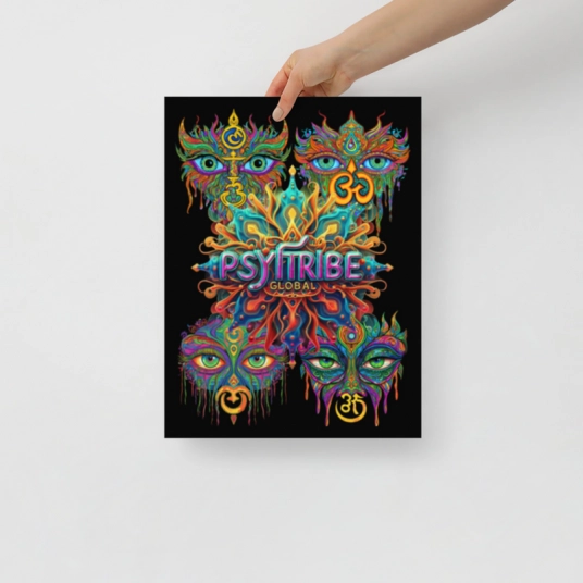 Faces of PsyTribe Global Poster 12″×16″, 18″×24″