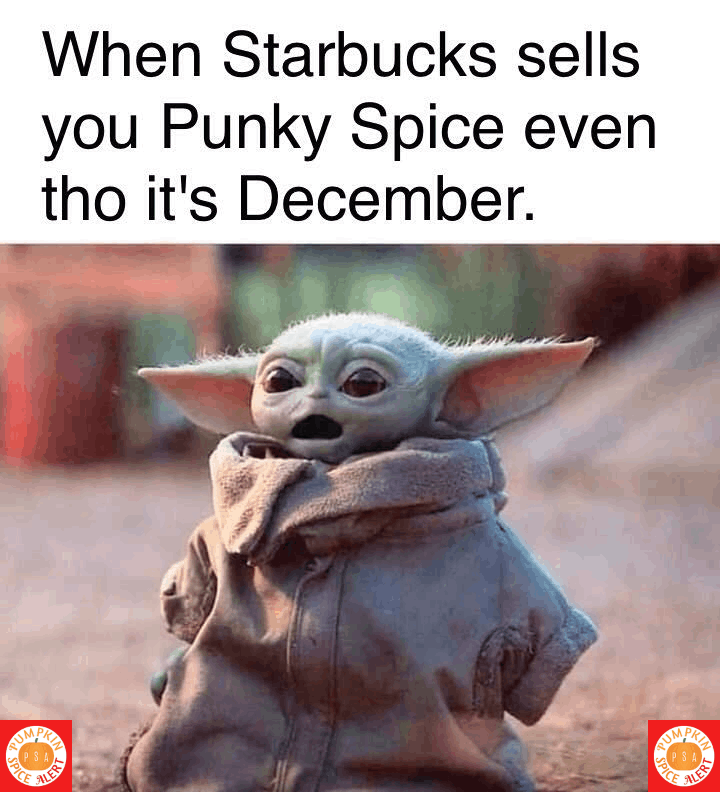 pumpkin spice baby yoda meme 2