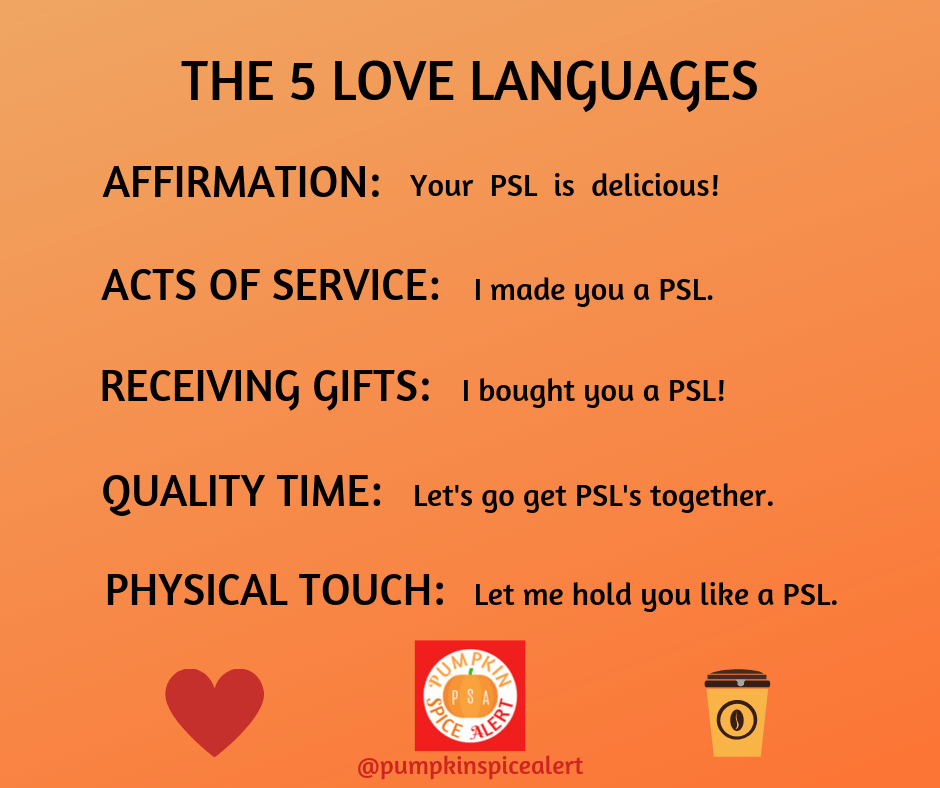 5 love languages of pumpkin spice