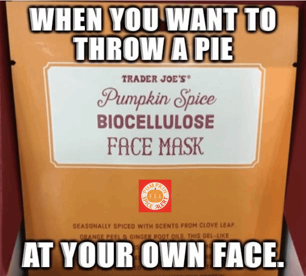 pumpkin pie face mask meme