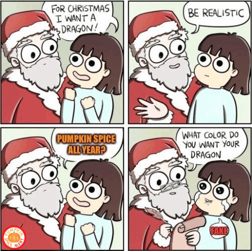 pumpkin spice santa meme