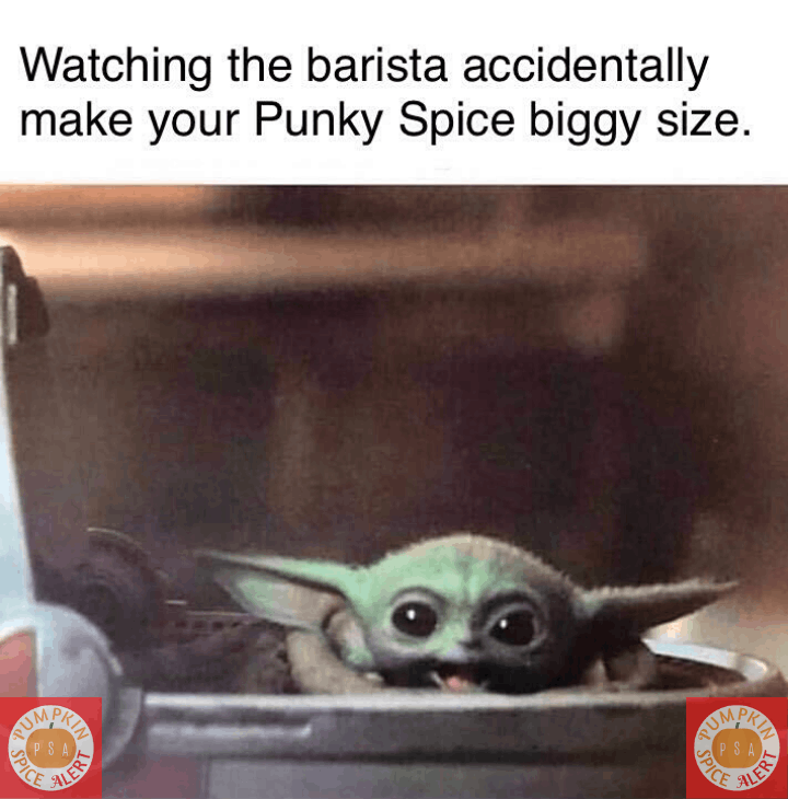 pumpkin spice baby yoda meme 3