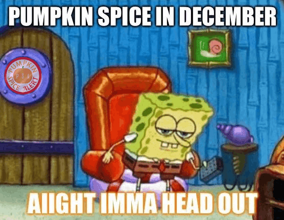 pumpkin spice spongebob meme