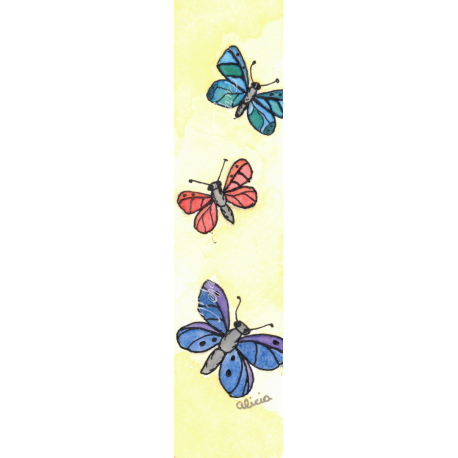 Little Butterflies on Yellow Bookmark