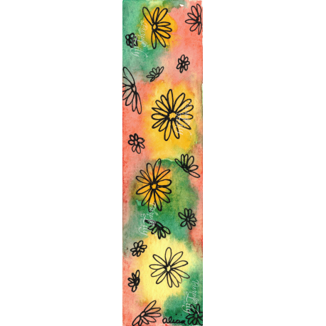 Small Daisies on Red, Green, and Yellow Bookmarks