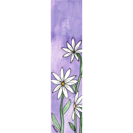 Two White Daisies on Purple Bookmark