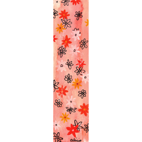 Small Daisies on Red, Orange, and Yellow Bookmark