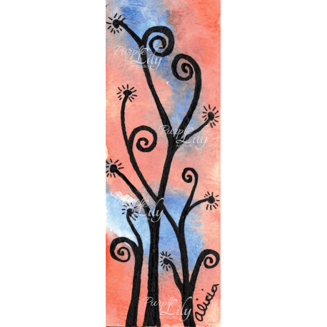 Blue and Orange Curvy Lines: Abstract Lines