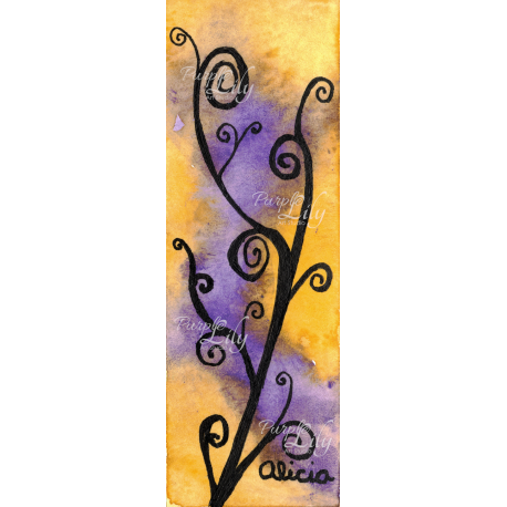 Yellow and Purple Curvy Lines: Abstract Lines