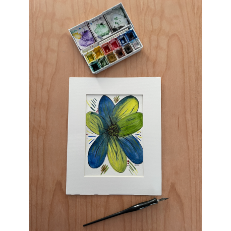 Blue and Green Flower