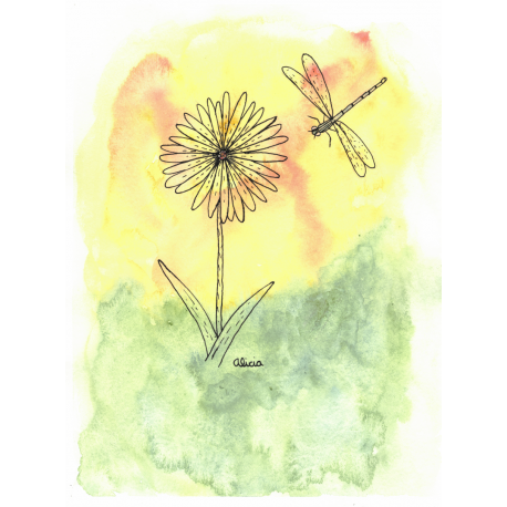 Flower and Damselfly (original)