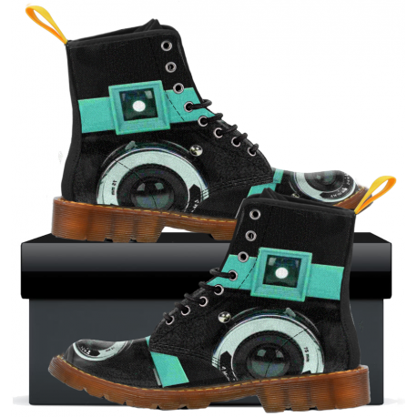 Vintage Camera - Womens Canvas Boots