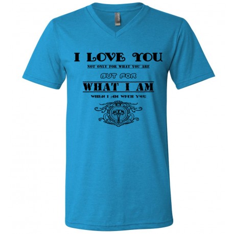 Canvas Unisex V-Neck  T-Shirt - I Love You...