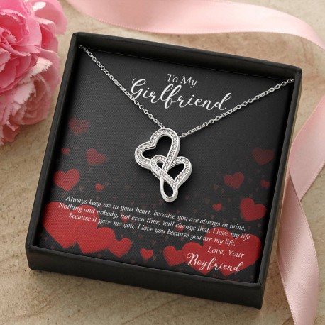 To My Girlfriend - Double Hearts Necklace (Standard Box)