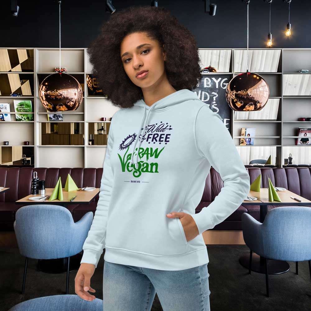 raw vegan slogan women's hoodie