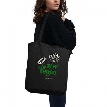 Proud To Be Raw Vegan V1 Eco Tote Bag Black