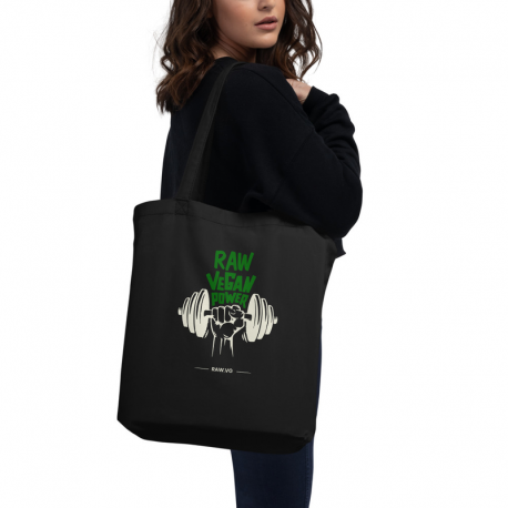 Raw Vegan Power Eco Tote Bag Black
