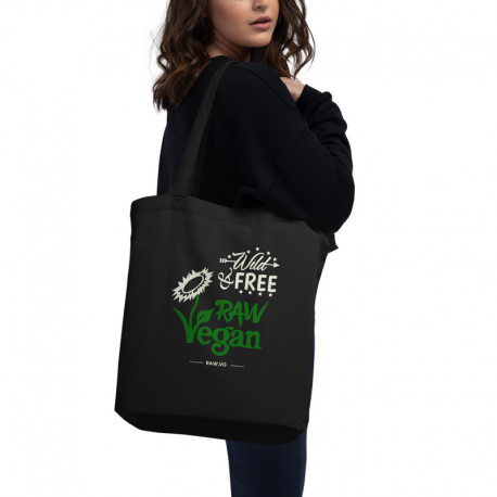 Wild & Free Raw Vegan V1 Eco Tote Bag Black
