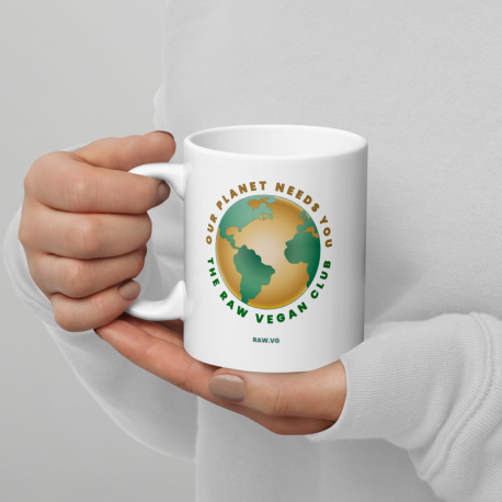 Raw Vegan World White Glossy Mug