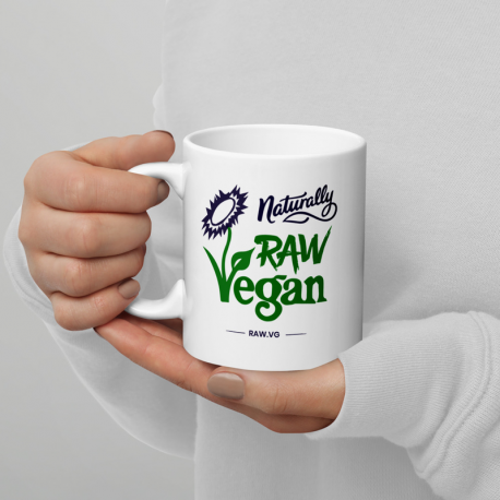 Naturally Raw Vegan White Glossy Mug