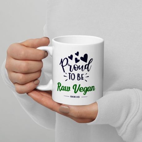 Proud To Be Raw Vegan V2 White Glossy Mug