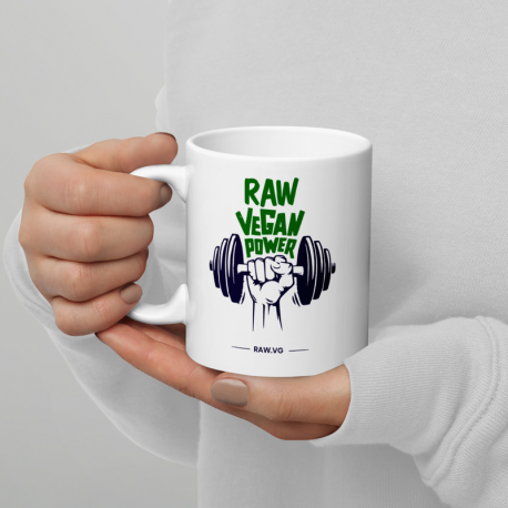 Raw Vegan Power White Glossy Mug