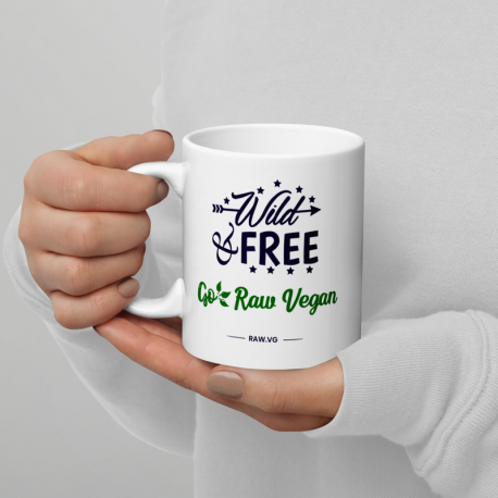 Wild & Free Raw Vegan V2 White Glossy Mug