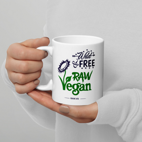 Wild & Free Raw Vegan V1 White Glossy Mug