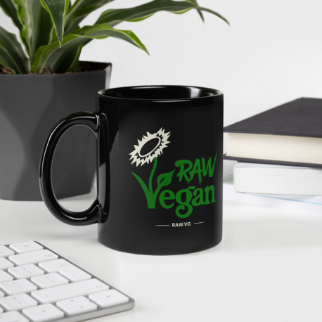 Raw Vegan Black Glossy Mug (USA Only)