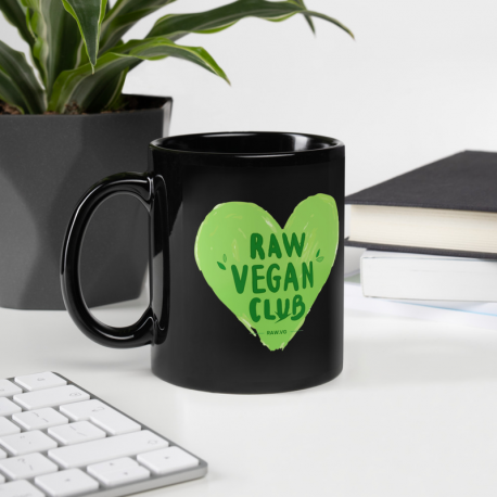Raw Vegan Club Black Glossy Mug (USA Only)