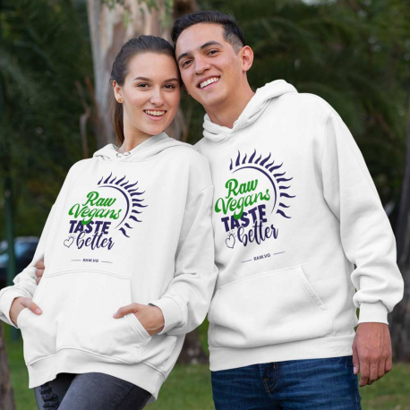 Raw Vegans Taste Better Premium Unisex Eco Hoodie (Dark Design)