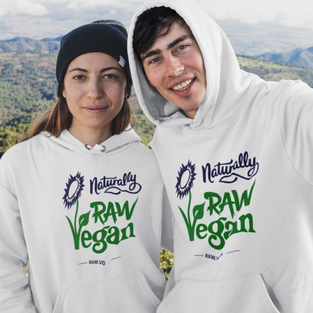 Naturally Raw Vegan Premium Unisex Eco Hoodie (Dark Design)
