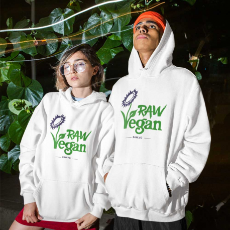 Raw Vegan Premium Unisex Eco Hoodie (Dark Design)