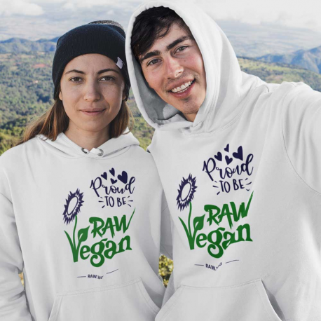 Proud To Be Raw Vegan V1 Premium Unisex Eco Hoodie (Dark Design)