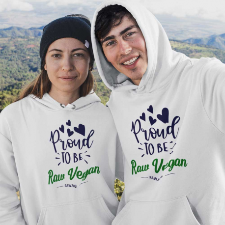 Proud To Be Raw Vegan V2 Premium Unisex Eco Hoodie (Dark Design)